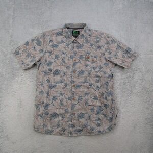 HippyTree Mens XL Nomad Division Short Sleeve Button Down Botanical Leaf Shirt
